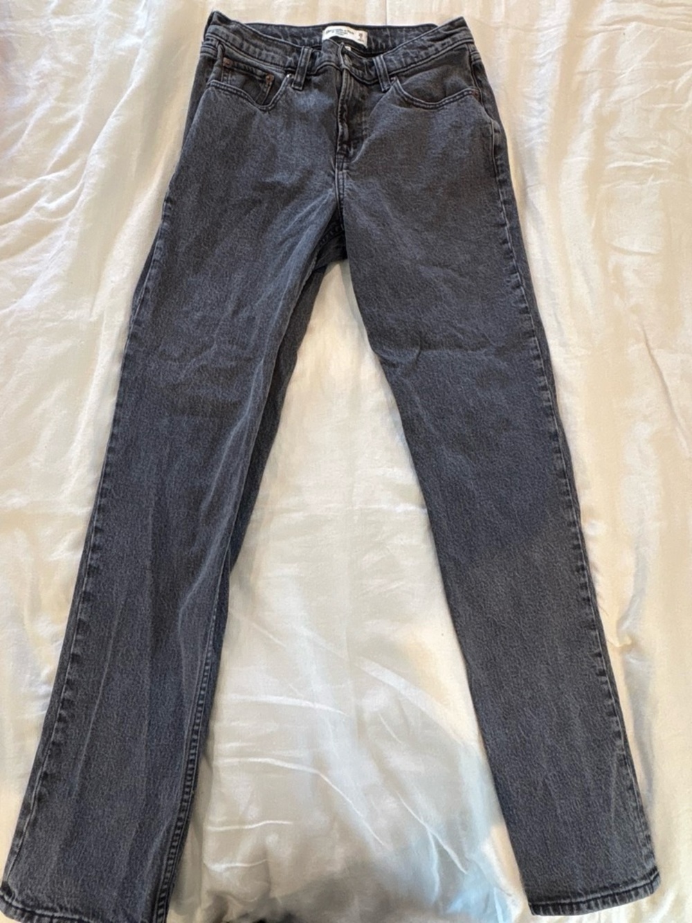 Abercrombie & Fitch Charcoal Straight-Leg Jeans